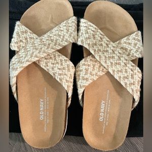Old navy , tan, sandals, brand new size 1 .